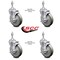 Service Caster 5 Inch Gray Polyurethane Swivel 10mm Threaded Stem Caster Set with Brake SCC SCC-TS20S514-PPUB-TLB-M1015-4 - alternate 1